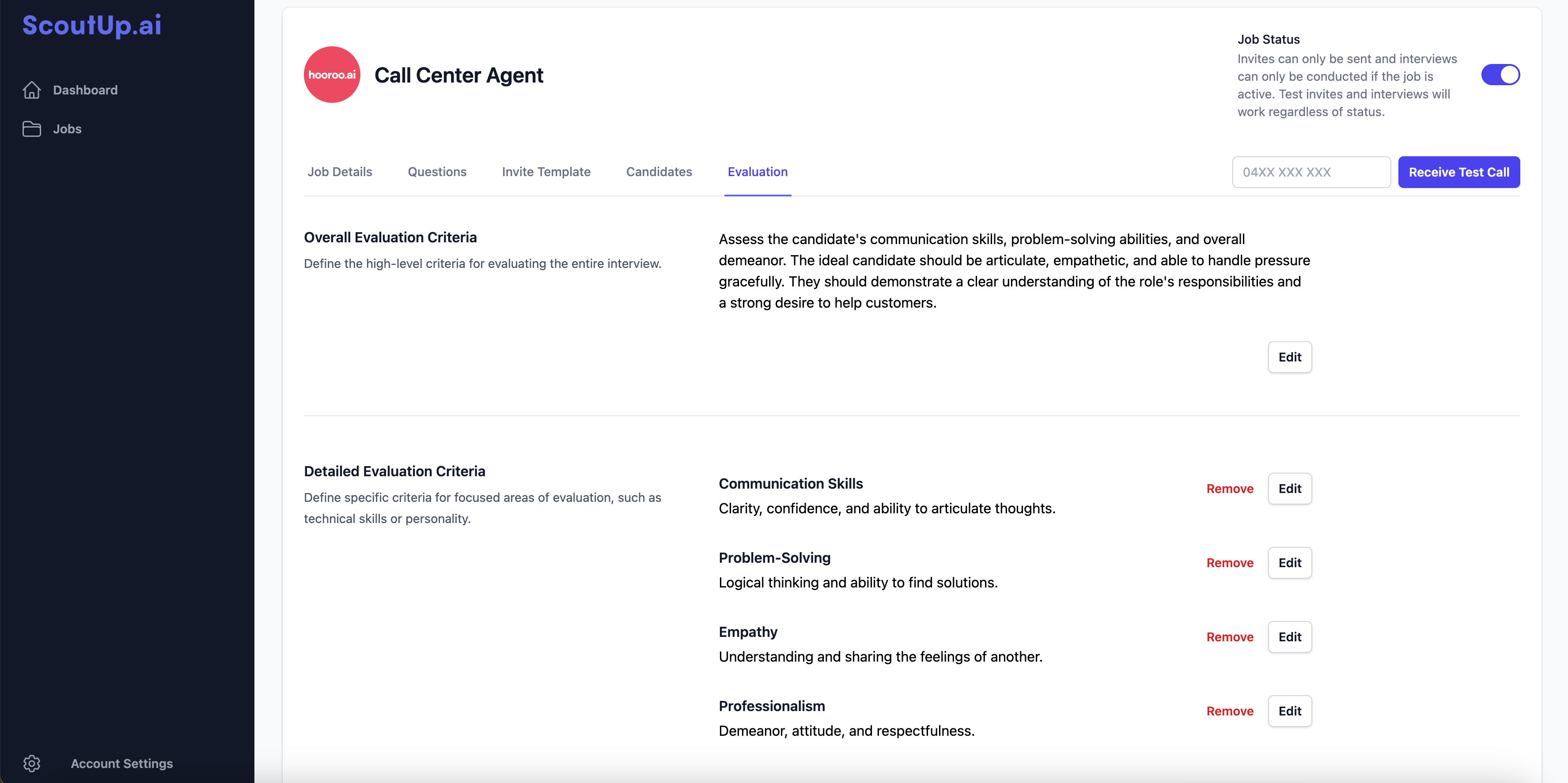 Granular evaluation criteria